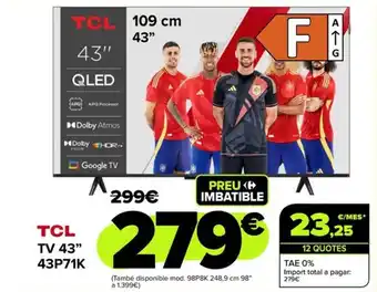 TCL TV 43” 43P71K