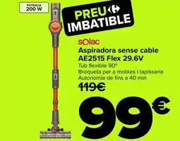 Carrefour SOLAC Aspiradora sense cable AE2515 Flex 29.6V oferta