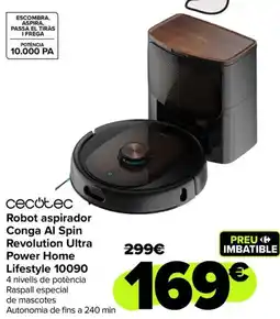 Carrefour CECOTEC Robot aspirador Conga Al Spin Revolution Ultra Power Home Lifestyle 10090 oferta