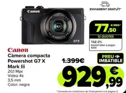 Carrefour CANON Càmera compacta Powershot G7 X oferta