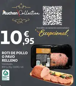 Alcampo Roti de pollo o pavo relleno oferta