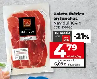 Dia Navidul Paleta Ibérica en lonchas 104g oferta