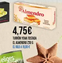 Claudio EL ALMENDRO Turrón yema tostada oferta