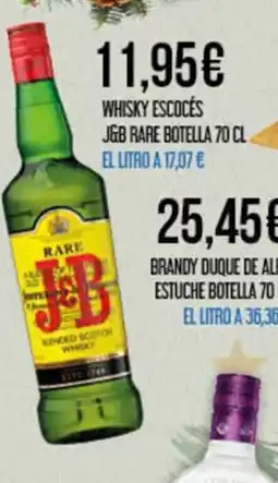 Claudio Whisky escocés j&b rare botella oferta