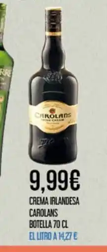 Claudio Crema irlandesa carolans botella oferta