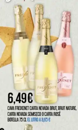 Claudio Cava freixenet carta nevada brut, brut nature, carta nevada semiseco o carta rosé oferta