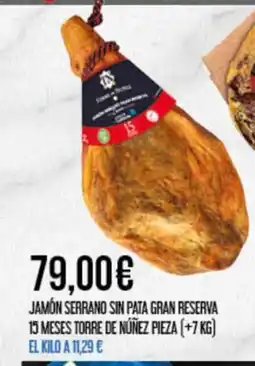Claudio Jamon serrano sin pata gran reserva 15 meses torre de núñez pieza oferta