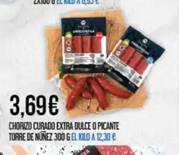 Claudio Chorizo curado extra dulce o picante torre de núñez oferta