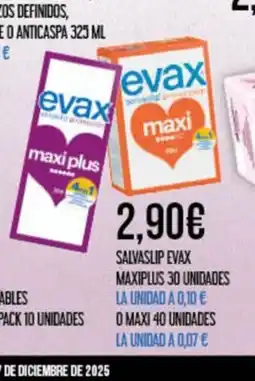 Claudio Salvaslip evax maxiplus 30 unidades oferta