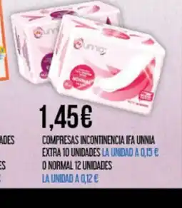 Claudio Compresas incontinencia ifa unnia extra 10 unidades oferta
