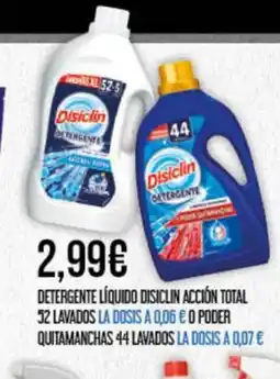 Claudio Detergente líquido disiclin acción total 52 lavados la dosis o poder quitamanchas 44 lavados oferta