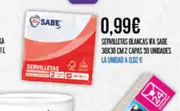 Claudio Servilletas blancas ifa sabe 2 capas 50 unidades oferta
