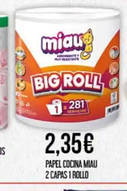 Claudio Papel cocina miau 2 capas 1 rollo oferta