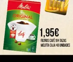 Claudio Filtros café 1x4 tazas melitta caja 40 unidades oferta