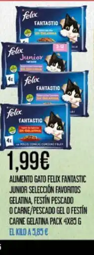 Claudio Alimento gato felix fantastic junior selección favoritos gelatina, festín pescado oferta