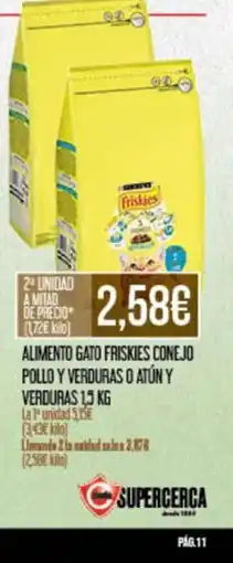 Claudio Alimento gato friskies conejo pollo y verduras o atún y verduras oferta