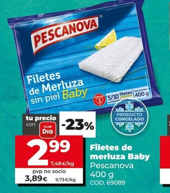 Dia Pescanova Filetes de merluza Baby 400g oferta