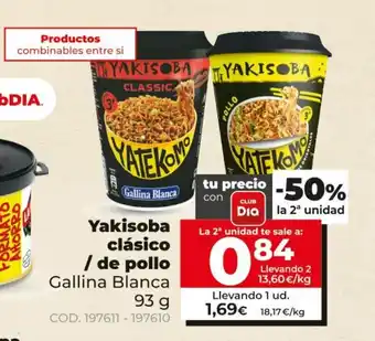 Dia Gallina Blanca Yakisoba clásico / de pollo 93g oferta