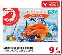 Alcampo Langostino cocido gigante oferta