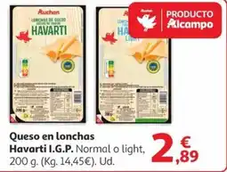 Alcampo AUCHAN Queso en lonchas Havarti I.G.P. oferta