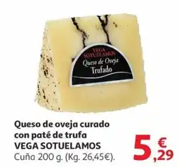 Alcampo VEGA SOTUELAMOS Queso de oveja curado con paté de trufa oferta