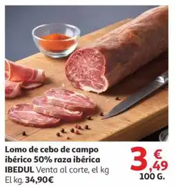 Alcampo IBEDUL Lomo de cebo de campo ibérico 50% raza ibérica oferta