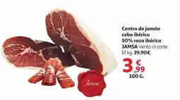Alcampo JAMSA Centro de jamón cebo ibérico 50% raza ibérica oferta
