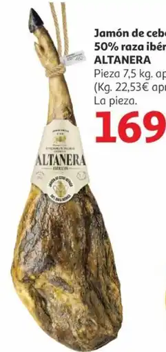 Alcampo ALTANERA Jamón de cebo ibérico 50% raza ibérica oferta