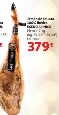 Alcampo ESENCIA ÚNICA Jamón de bellota 100% ibérico oferta