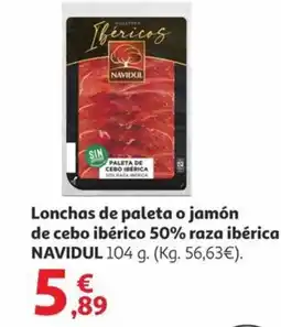 Alcampo NAVIDUL Lonchas de paleta o jamón de cebo ibérico 50% raza ibérica oferta