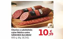 Alcampo SÁNCHEZ ALCARAZ Chorizo o salchichón cular ibérico extra oferta