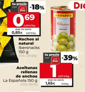 Dia La Española Aceitunas rellenas de anchoa 150g oferta