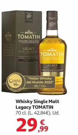 Alcampo TOMATIN Whisky Single Malt Legacy oferta