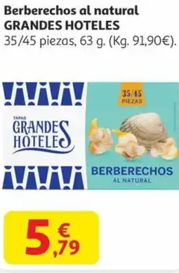 Alcampo GRANDES HOTELES Berberechos al natural oferta