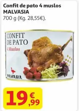 Alcampo MALVASIA Confit de pato 4 muslos oferta