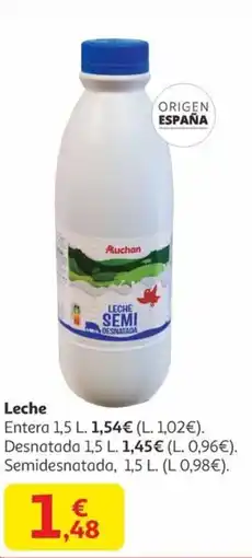 Alcampo AUCHAN Leche Entera oferta