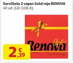 Alcampo RENOVA Servilleta 2 capas Gold roja oferta