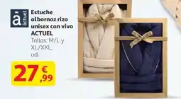 Alcampo ACTUEL Estuche albornoz rizo unisex con vivo oferta