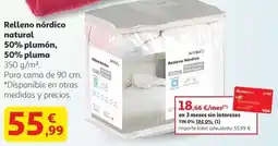 Alcampo ACTUEL Relleno nórdico natural 50% plumón, 50% pluma oferta