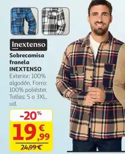 Alcampo INEXTENSO Sobrecamisa franela oferta