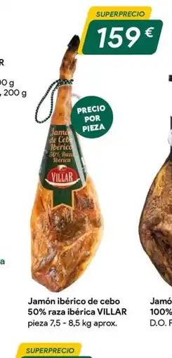 Masymas VILLAR Jamón ibérico de cebo 50% raza ibérica oferta