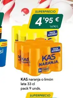 Masymas KAS naranja o limón lata oferta
