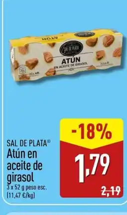 ALDI SAL DE PLATA Atún en aceite de girasol oferta