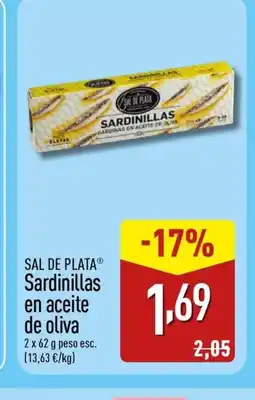 ALDI SAL DE PLATA Sardinillas en aceite de oliva oferta