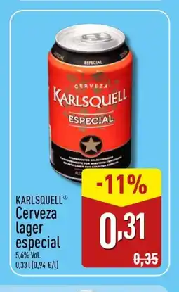 ALDI KARLSQUELL Cerveza lager especial oferta