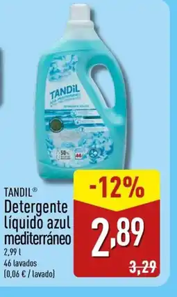 ALDI TANDIL Detergente líquido azul mediterráneo oferta