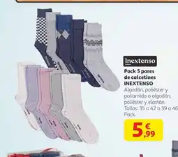 Alcampo INEXTENSO Pack 5 pares de calcetines oferta