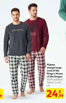 Alcampo Pijama manga larga Lord of the Rings o House of the Dragon oferta