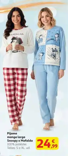 Alcampo Pijama manga larga Snoopy o Mafalda oferta