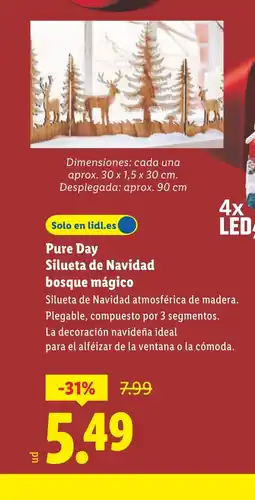 Lidl PURE DAY Silueta de Navidad bosque mágico oferta